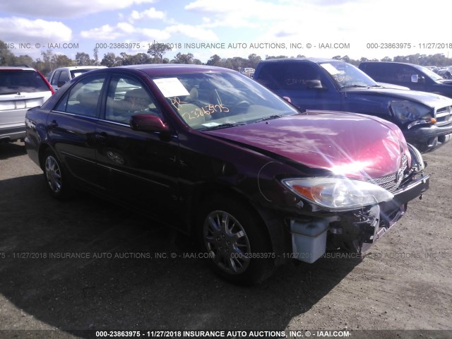 4T1BE32K22U045118 - 2002 TOYOTA CAMRY LE/XLE/SE BURGUNDY photo 1