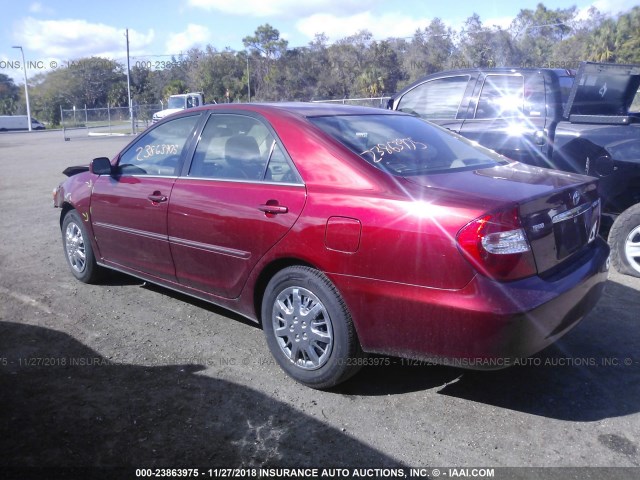4T1BE32K22U045118 - 2002 TOYOTA CAMRY LE/XLE/SE BURGUNDY photo 3