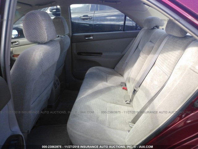 4T1BE32K22U045118 - 2002 TOYOTA CAMRY LE/XLE/SE BURGUNDY photo 8