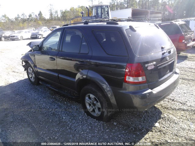 KNDJD733355355939 - 2005 KIA SORENTO EX/LX BLACK photo 3