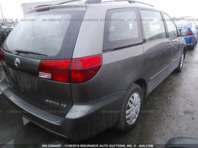 5TDZA23C14S150742 - 2004 TOYOTA SIENNA CE/LE GRAY photo 4