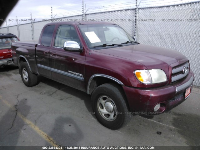 5TBBT441X3S363572 - 2003 TOYOTA TUNDRA ACCESS CAB SR5 MAROON photo 1