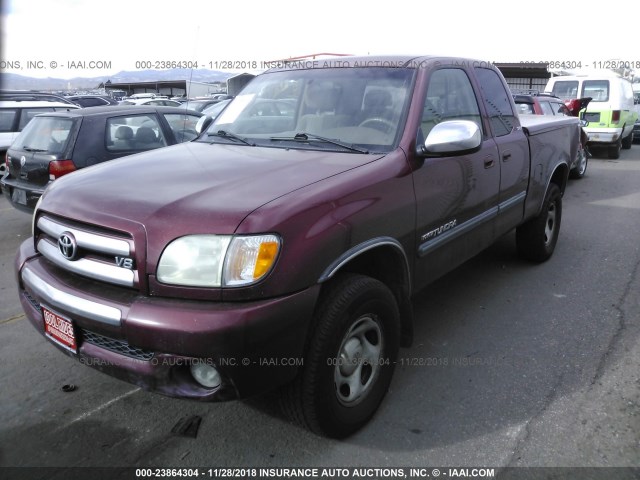 5TBBT441X3S363572 - 2003 TOYOTA TUNDRA ACCESS CAB SR5 MAROON photo 2