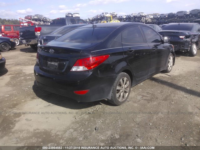 KMHCU4AE3EU608660 - 2014 HYUNDAI ACCENT GLS/SE BLACK photo 4