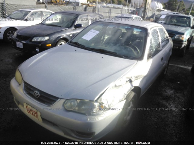 1NXBR12E41Z530233 - 2001 TOYOTA COROLLA CE/LE/S SILVER photo 2