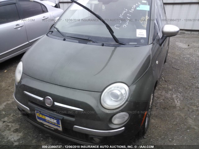 3C3CFFER5CT164880 - 2012 FIAT 500 LOUNGE GREEN photo 6