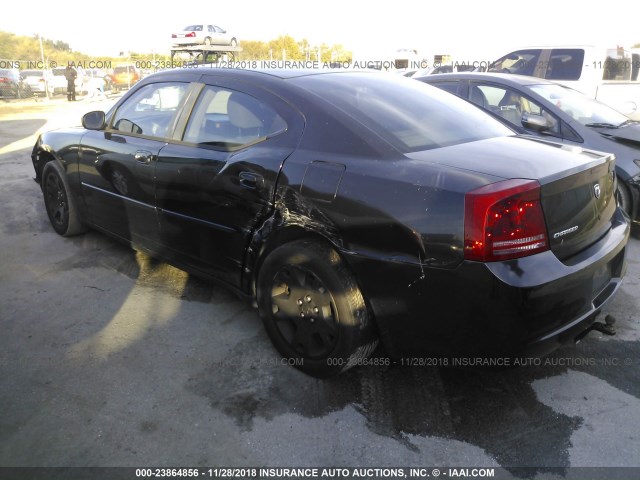 2B3KA43R77H865689 - 2007 DODGE CHARGER SE/SXT BLACK photo 3