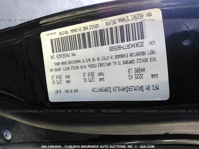 2B3KA43R77H865689 - 2007 DODGE CHARGER SE/SXT BLACK photo 9