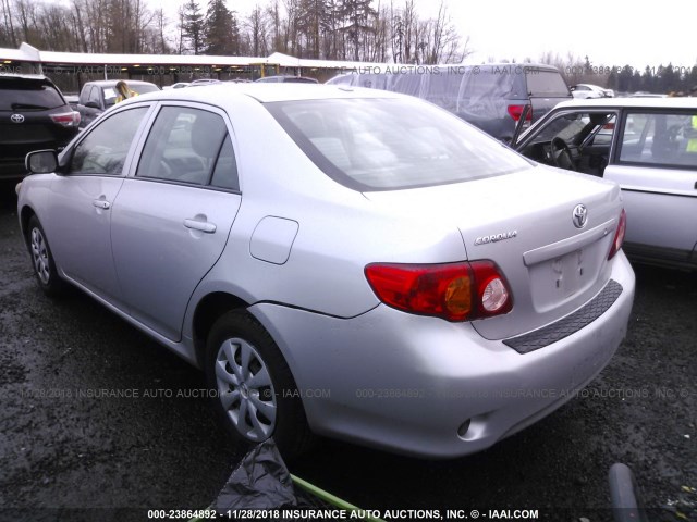 1NXBU40E89Z086143 - 2009 TOYOTA COROLLA S/LE/XLE SILVER photo 3