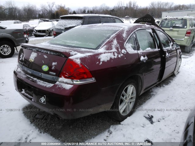 2G1WU583081205952 - 2008 CHEVROLET IMPALA LTZ RED photo 4