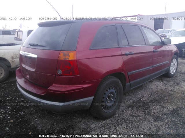 2A8GM48L68R152075 - 2008 CHRYSLER PACIFICA LX RED photo 4