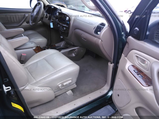 5TDZT38A43S187063 - 2003 TOYOTA SEQUOIA LIMITED GREEN photo 5