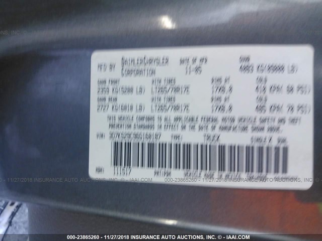 3D7KS29C96G160187 - 2006 DODGE RAM 2500 GRAY photo 9