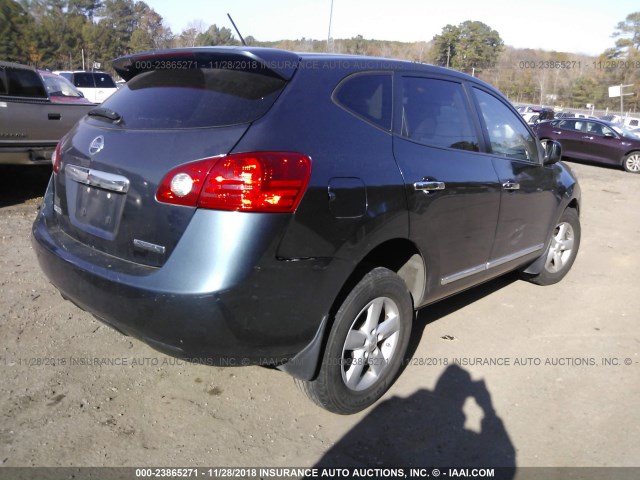 JN8AS5MT0DW552525 - 2013 NISSAN ROGUE S/SV BLUE photo 4