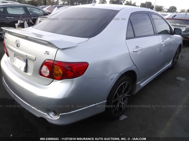 2T1BU40E99C004048 - 2009 TOYOTA COROLLA S/LE/XLE SILVER photo 4