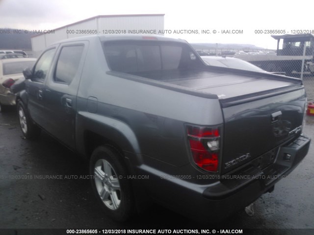 5FPYK1F52CB452731 - 2012 HONDA RIDGELINE RTL GRAY photo 3