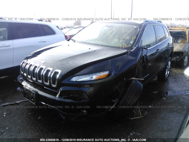 1C4PJMDS2EW240623 - 2014 JEEP CHEROKEE LIMITED BLACK photo 2