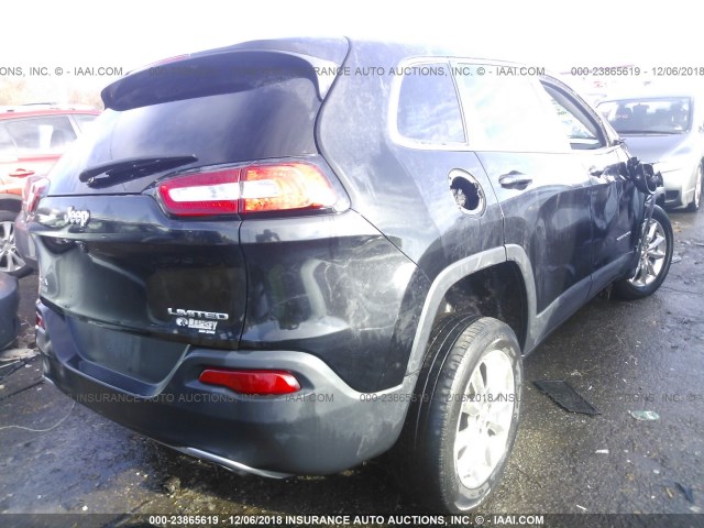 1C4PJMDS2EW240623 - 2014 JEEP CHEROKEE LIMITED BLACK photo 4