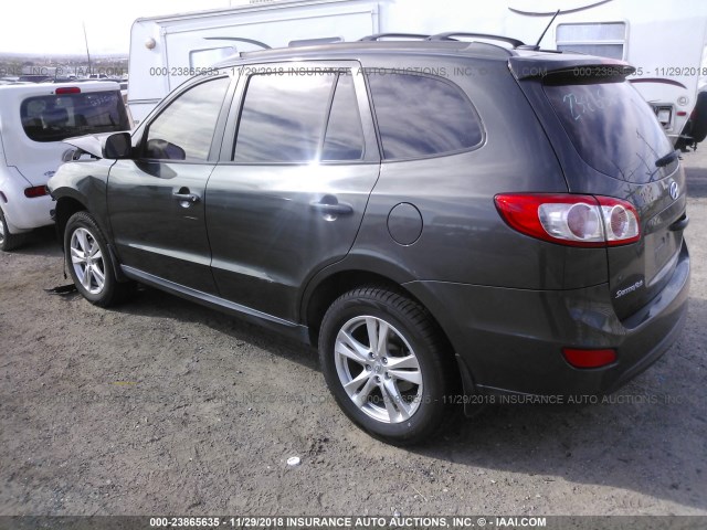 5XYZH4AG5CG147559 - 2012 HYUNDAI SANTA FE SE GRAY photo 3