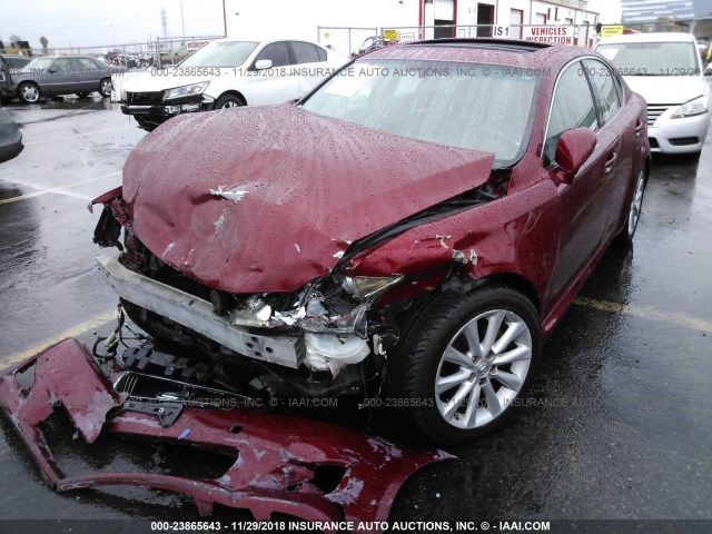 JTHBF5C23A5109802 - 2010 LEXUS IS 250 RED photo 2