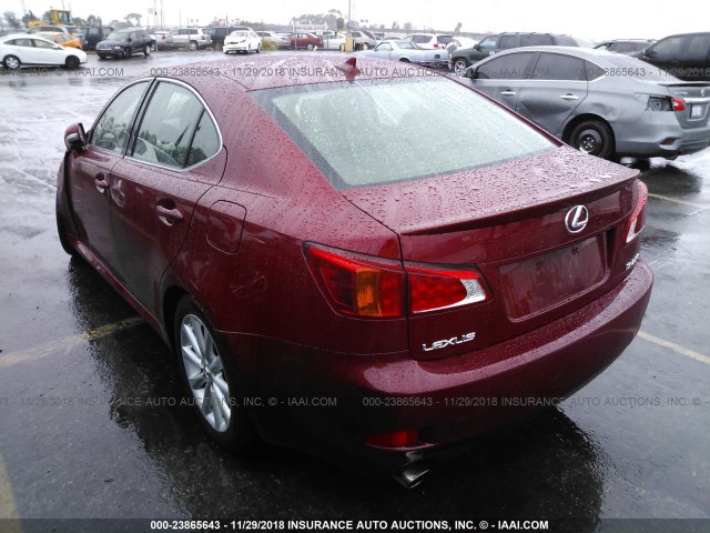 JTHBF5C23A5109802 - 2010 LEXUS IS 250 RED photo 3