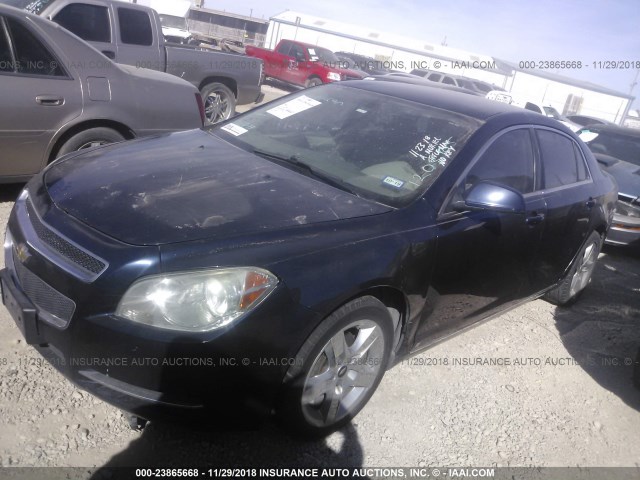 1G1ZH57B49F120505 - 2009 CHEVROLET MALIBU 1LT BLACK photo 2