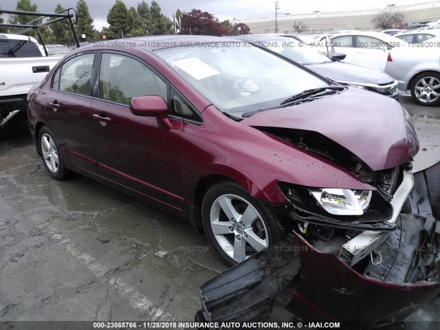 1HGFA16948L027345 - 2008 HONDA CIVIC EXL RED photo 1