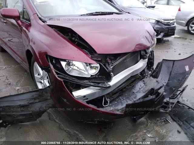 1HGFA16948L027345 - 2008 HONDA CIVIC EXL RED photo 6