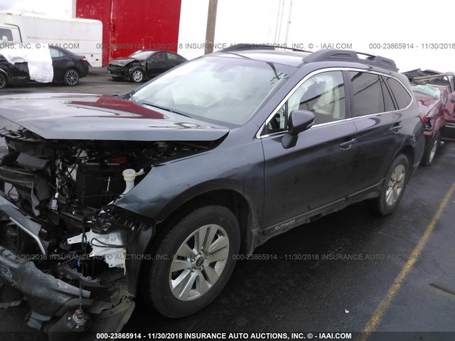 4S4BSAFC4J3301750 - 2018 SUBARU OUTBACK 2.5I PREMIUM GRAY photo 2