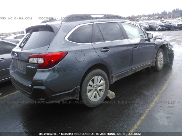 4S4BSAFC4J3301750 - 2018 SUBARU OUTBACK 2.5I PREMIUM GRAY photo 4