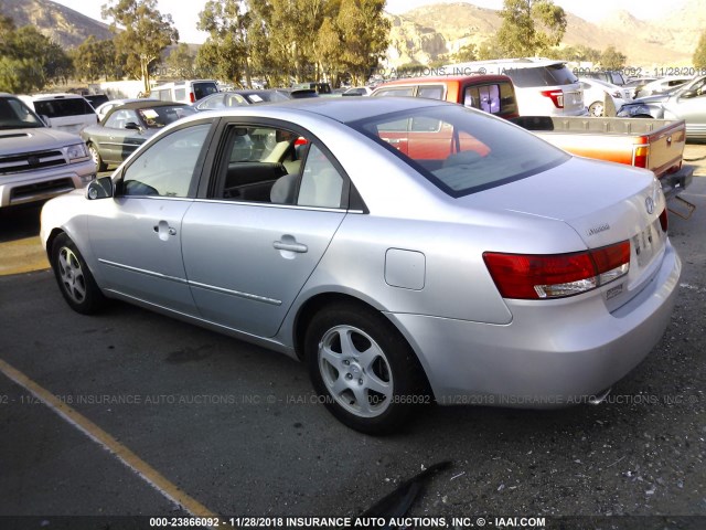 5NPEU46F16H037129 - 2006 HYUNDAI SONATA GLS/LX SILVER photo 3