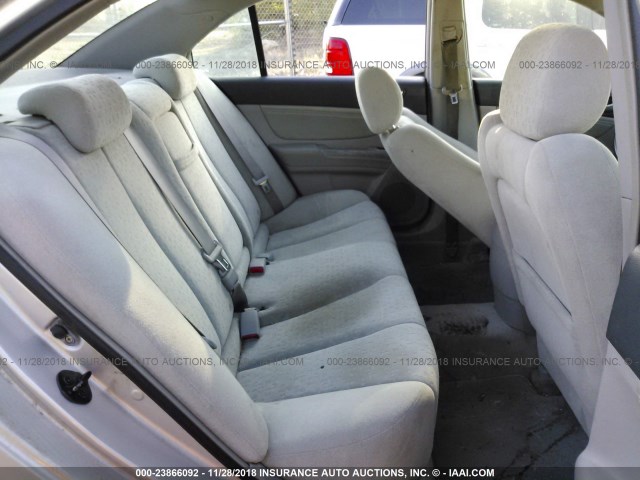 5NPEU46F16H037129 - 2006 HYUNDAI SONATA GLS/LX SILVER photo 8