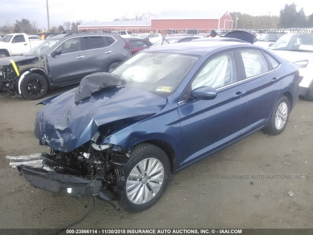 3VWC57BU8KM033672 - 2019 VOLKSWAGEN JETTA S/SE/R-LINE BLUE photo 2