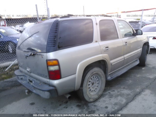 1GNEK13T11J221282 - 2001 CHEVROLET TAHOE K1500 TAN photo 4