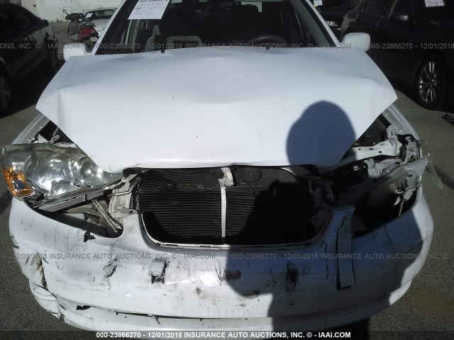 1NXBR32E18Z990164 - 2008 TOYOTA COROLLA CE/LE/S WHITE photo 6