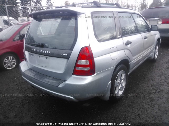 JF1SG65614H724667 - 2004 SUBARU FORESTER 2.5XS SILVER photo 4