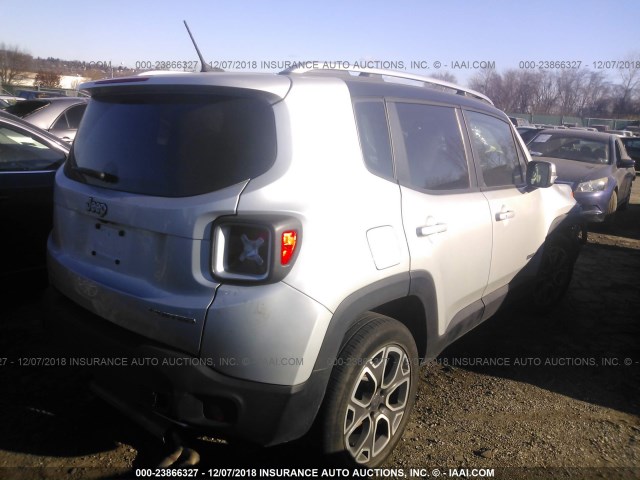 ZACCJADT3FPB47758 - 2015 JEEP RENEGADE LIMITED SILVER photo 4