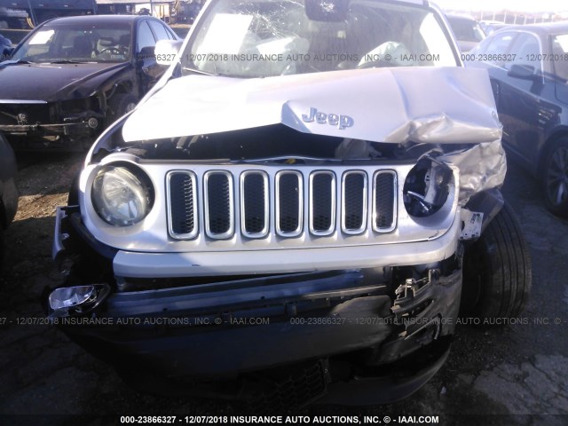 ZACCJADT3FPB47758 - 2015 JEEP RENEGADE LIMITED SILVER photo 6