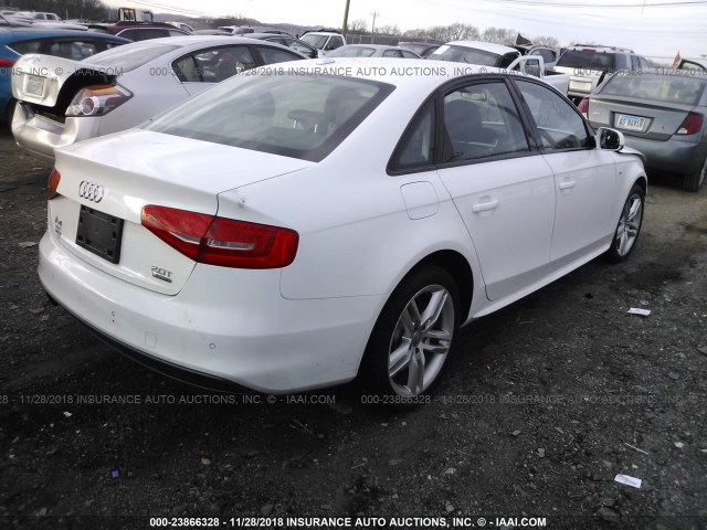 WAUBFAFL5GA013262 - 2016 AUDI A4 PREMIUM/S-LINE WHITE photo 4