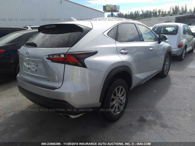 JTJYARBZ5H2081252 - 2017 LEXUS NX 200T/BASE/F SPORT SILVER photo 4