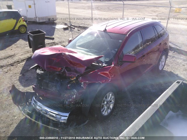 2FMDK38C39BA60809 - 2009 FORD EDGE SEL RED photo 2