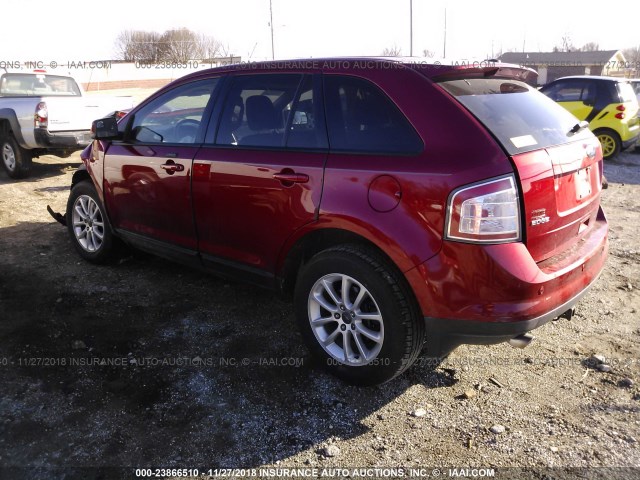 2FMDK38C39BA60809 - 2009 FORD EDGE SEL RED photo 3