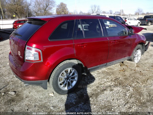 2FMDK38C39BA60809 - 2009 FORD EDGE SEL RED photo 4