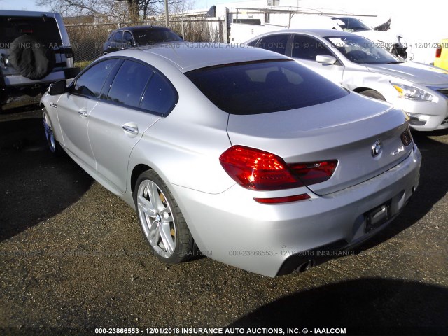 WBA6A0C58FD318381 - 2015 BMW 640 I/GRAN COUPE SILVER photo 3