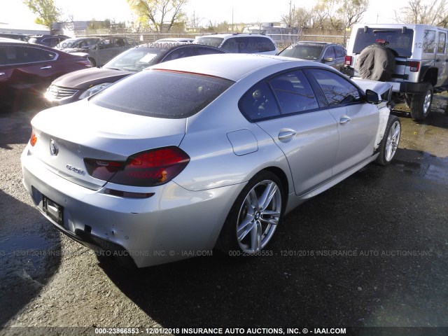 WBA6A0C58FD318381 - 2015 BMW 640 I/GRAN COUPE SILVER photo 4