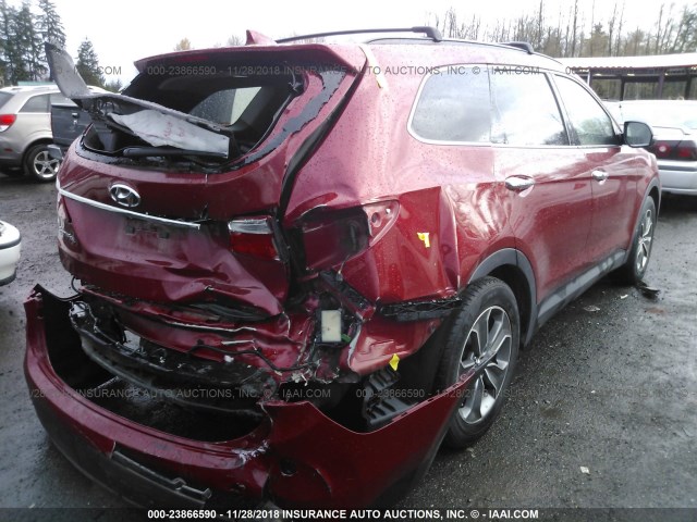 KM8SN4HF9EU056668 - 2014 HYUNDAI SANTA FE GLS RED photo 4