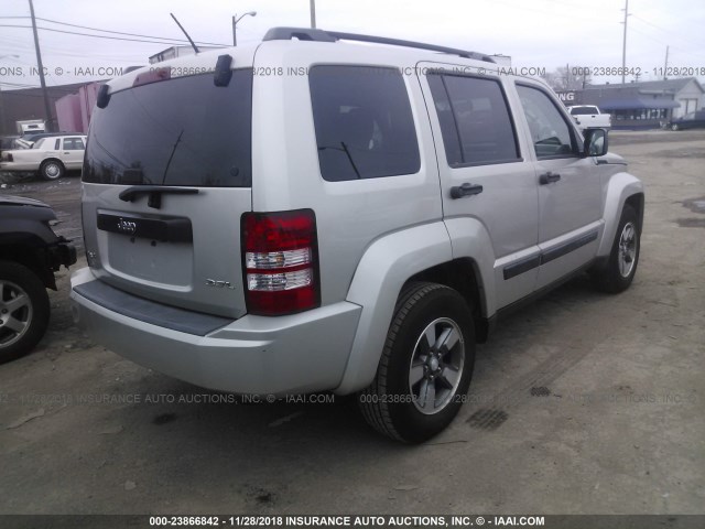 1J8GN28K08W262717 - 2008 JEEP LIBERTY SPORT BEIGE photo 4