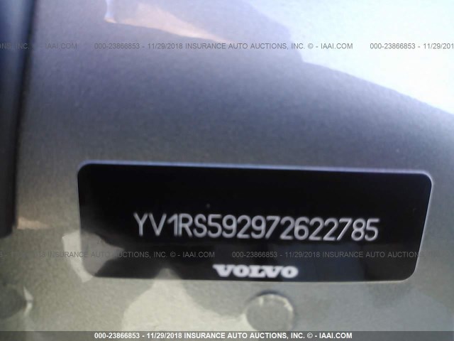 YV1RS592972622785 - 2007 VOLVO S60 2.5T GRAY photo 9