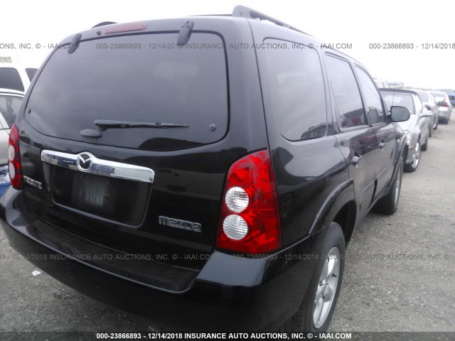 4F2CZ06105KM35387 - 2005 MAZDA TRIBUTE S BLACK photo 4