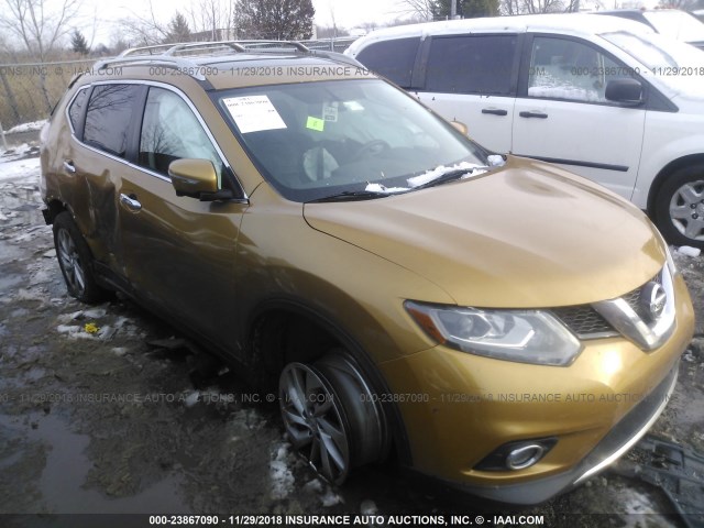 5N1AT2MV3EC782938 - 2014 NISSAN ROGUE S/SL/SV GOLD photo 1